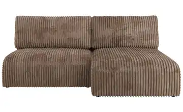 Ecksofa mit Schlaffunktion Vivo Braun rechts Cordstoff grob