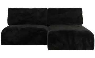 Ecksofa mit Schlaffunktion Vivo Schwarz rechts Teddy
