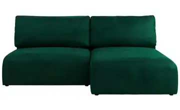 Ecksofa mit Schlaffunktion Vivo Dunkelgrün rechts Velours