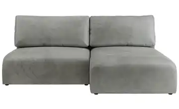Ecksofa mit Schlaffunktion Vivo Hellgrau rechts Velours