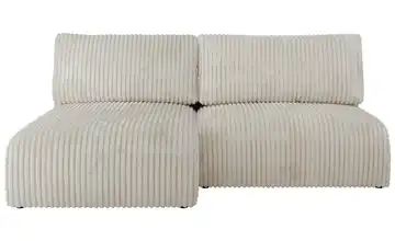 Ecksofa mit Schlaffunktion Vivo Creme links Cordstoff grob