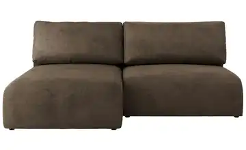 Ecksofa mit Schlaffunktion Vivo Braun links Velours