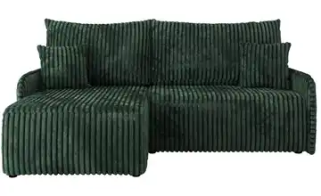 Ecksofa mit Schlaffunktion Arpa Cordstoff grob Grün links