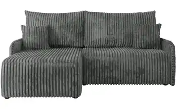 Ecksofa mit Schlaffunktion Arpa Cordstoff grob Dunkelgrau links
