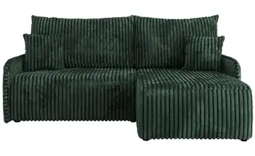 Ecksofa mit Schlaffunktion Arpa Cordstoff grob Grün rechts