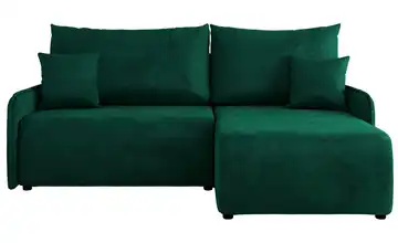 Ecksofa mit Schlaffunktion Arpa Velours Dunkelgrün rechts
