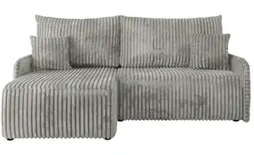 Ecksofa mit Schlaffunktion Arpa Cordstoff grob Grau links