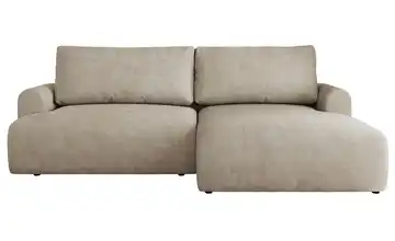 Ecksofa mit Schlaffunktion Tono Beige Webstoff rechts