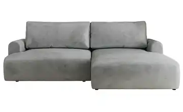 Ecksofa mit Schlaffunktion Tono Hellgrau Velours rechts