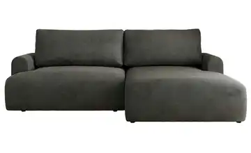 Ecksofa mit Schlaffunktion Tono Dunkelgrau Velours rechts