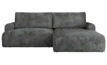 Ecksofa mit Schlaffunktion Tono Dunkelgrau Cordstoff grob rechts