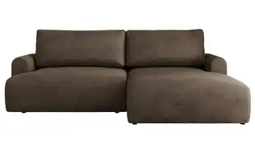Ecksofa mit Schlaffunktion Tono Braun Velours rechts