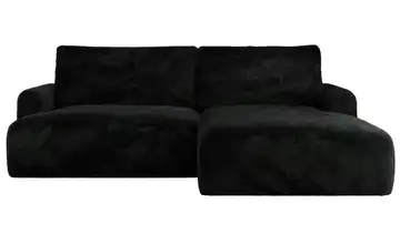 Ecksofa mit Schlaffunktion Tono Schwarz Teddy rechts
