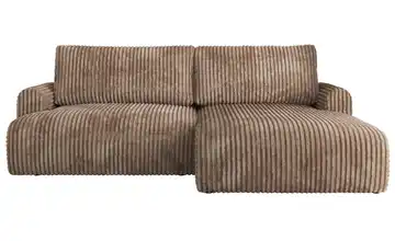 Ecksofa mit Schlaffunktion Tono Braun Cordstoff grob rechts