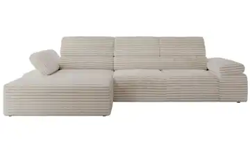 Ecksofa Cordstoff grob links Beige