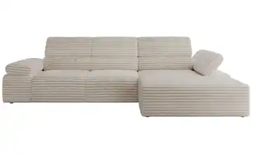 Ecksofa Cordstoff grob rechts Beige