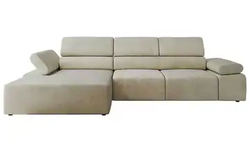 Ecksofa Velours links Beige