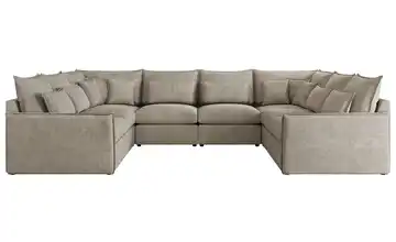 Wohnlandschaft Veroso Hellbraun Webstoff