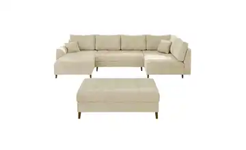 Wohnlandschaft mit Hocker Trygve Beige links