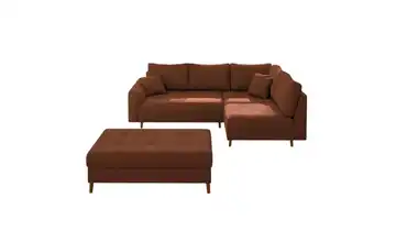 Ecksofa mit Hocker Maya Terracotta rechts