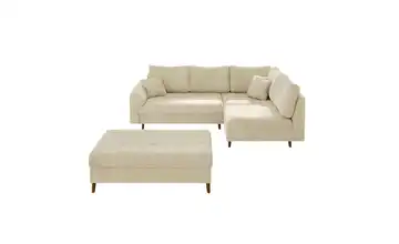 Ecksofa mit Hocker Trygve Beige rechts
