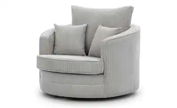 S-STYLE Drehsessel Cordstoff Hellgrau