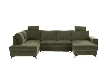 Primo Wohnlandschaft mit Schlaffunktion Salamanca links Moosgrün