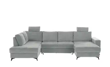 Primo Wohnlandschaft mit Schlaffunktion Salamanca links Silbergrau