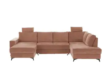 Primo Wohnlandschaft mit Schlaffunktion Salamanca rechts Terracotta