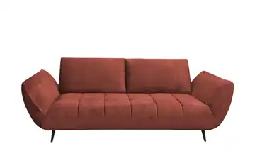 bobb Sofa 2,5 -sitzig mit Sitztiefenverstellung Carly Korallenrot 240 cm