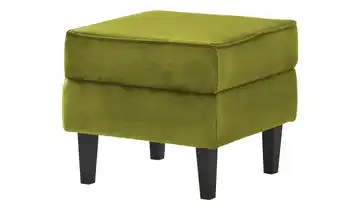 Twist Hocker Mikrofaser in Samt-Optik Olivgrün