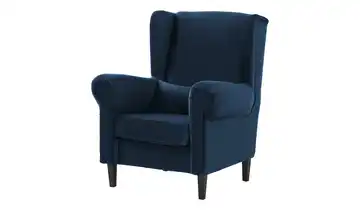 Twist Einzelsessel Gerda Blau Mikrofaser in Samt-Optik