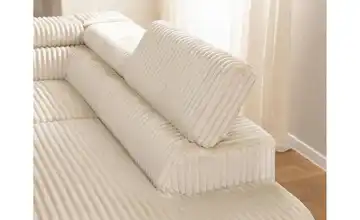 S-STYLE Ecksofa mit Schlaffunktion Bonnie Cordstoff rechts Hellbeige