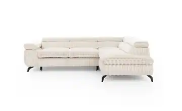 S-STYLE Ecksofa mit Schlaffunktion Bonnie Cordstoff rechts Creme