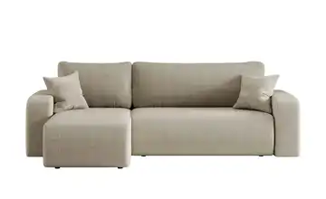 Ecksofa Pianio Dunkelbeige Cordstoff