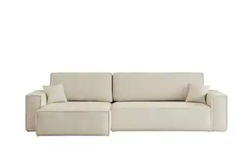 Ecksofa mit Schlaffunktion Carl Hellbeige Webstoff