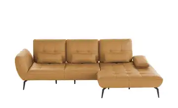 vito Ecksofa aus Leder Ticona rechts Erweiterte Funktion Senfgelb