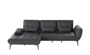 vito Ecksofa aus Leder Ticona links Erweiterte Funktion Schwarz