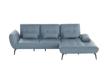 vito Ecksofa aus Leder Ticona rechts Erweiterte Funktion Grau