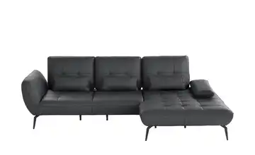 vito Ecksofa aus Leder Ticona rechts Erweiterte Funktion Schwarz
