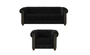 S-STYLE Chesterfield Polestergarnitur 3+1  Cleo Blink