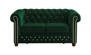 S-STYLE Chesterfield Einzelsofa Cleo Blink Flaschengrün