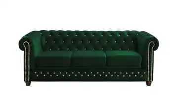 S-STYLE Chesterfield Einzelsofa Cleo Blink Flaschengrün