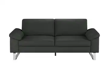 Max Schelling Ledersofa mit Kufengestell Maximum 2,5 Schwarz Taschenfederkern