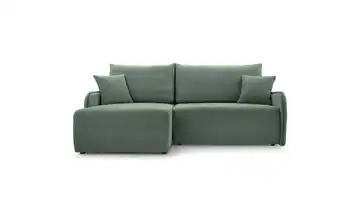Selsey Ecksofa mit Schlaffunktion Netarro Salbeigrün links