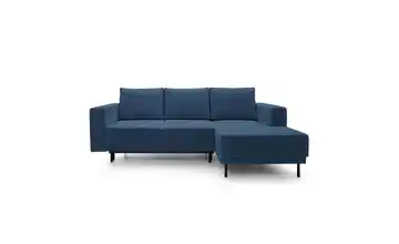 Selsey Ecksofa mit Schlaffunktion Rodario Mini Cordstoff Marineblau rechts