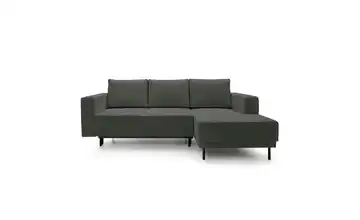 Selsey Ecksofa mit Schlaffunktion Rodario Mini Cordstoff Grau rechts