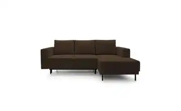 Selsey Ecksofa mit Schlaffunktion Rodario Mini Cordstoff Dunkelbraun rechts