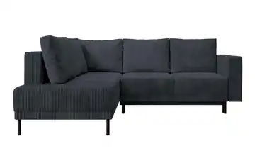 Selsey Ecksofa mit Schlaffunktion Rodario Dunkelgrau links Cordstoff
