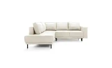 Selsey Ecksofa mit Schlaffunktion Rodario Hellbeige links Samt